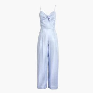 Jcrew Wide Leg Cropped Striped Jumpsuit